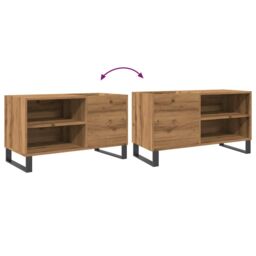 Berkfield Home Record Cabinet Artisan Oak 84.5x38x48 cm Engineered Wood in Brown - thumbnail 7