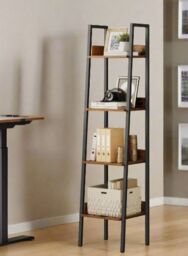 Modcraft Rustic 4-Tier Ladder Shelf - Industrial Freestanding Bookcase in Brown - Size: Large - thumbnail 1