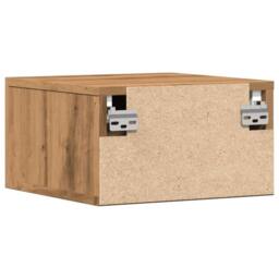 Berkfield Home Suitable Wall-mounted Bedside Cabinet Artisan Oak 35x35x20 cm in Brown - Size: 35 x 35 x 20 cm - thumbnail 7