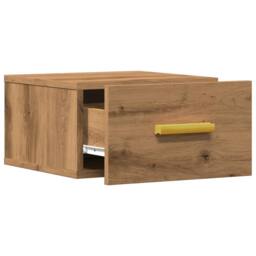 Berkfield Home Suitable Wall-mounted Bedside Cabinet Artisan Oak 35x35x20 cm in Brown - Size: 35 x 35 x 20 cm - thumbnail 5