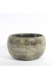KDMD Totem Bowl Planter 21cm Light Yellow in Grey - thumbnail 1