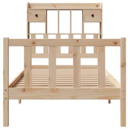 Berkfield Home Bookcase Bed without Mattress 90x190 cm Single Solid Wood Pine in Natural - thumbnail 4