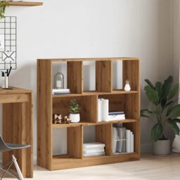 Berkfield Home Book Cabinet Artisan Oak 97.5x29.5x100 cm Engineered Wood in Brown - thumbnail 3