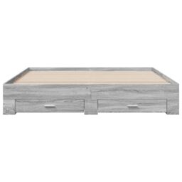 Berkfield Home Bed Frame with Drawers without Mattress Grey Sonoma 180x200 cm Super King - thumbnail 4