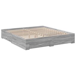 Berkfield Home Bed Frame with Drawers without Mattress Grey Sonoma 180x200 cm Super King - thumbnail 3