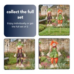 Marco Paul 120cm Scarecrow Garden Stake Decoration - Girl - thumbnail 4