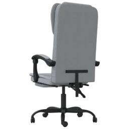 Berkfield Home Reclining Office Chair Light Grey Fabric - thumbnail 5