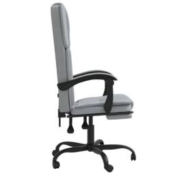 Berkfield Home Reclining Office Chair Light Grey Fabric - thumbnail 4