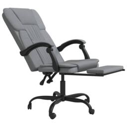 Berkfield Home Reclining Office Chair Light Grey Fabric - thumbnail 6