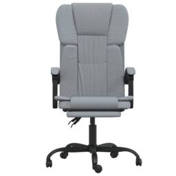 Berkfield Home Reclining Office Chair Light Grey Fabric - thumbnail 3