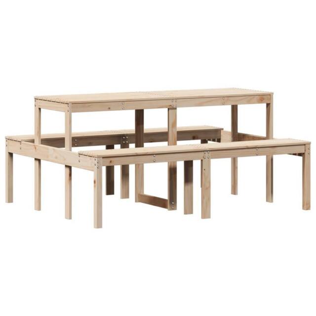 Berkfield Home Picnic Table 160x134x75 cm Solid Wood Pine in Light Brown - Size: 160 x 134 x 75 cm - image 1