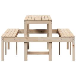 Berkfield Home Picnic Table 160x134x75 cm Solid Wood Pine in Light Brown - Size: 160 x 134 x 75 cm - thumbnail 5
