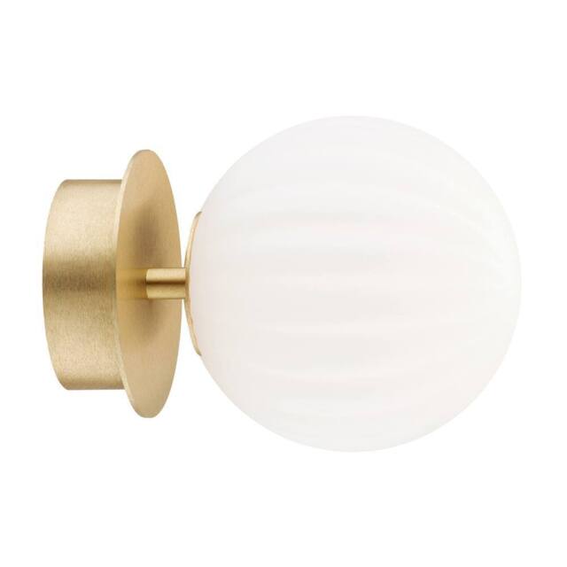 Netlighting Paloma Wall Lamp Opal Matt (Fluted) Brushed Brass in White - image 1