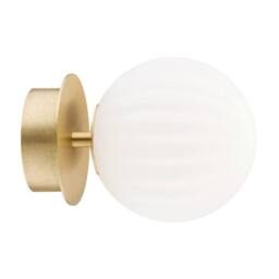 Netlighting Paloma Wall Lamp Opal Matt (Fluted) Brushed Brass in White