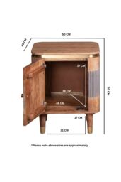 IH Design Alicia Acacia Wood Bedside Table With Storage in Grey - thumbnail 6