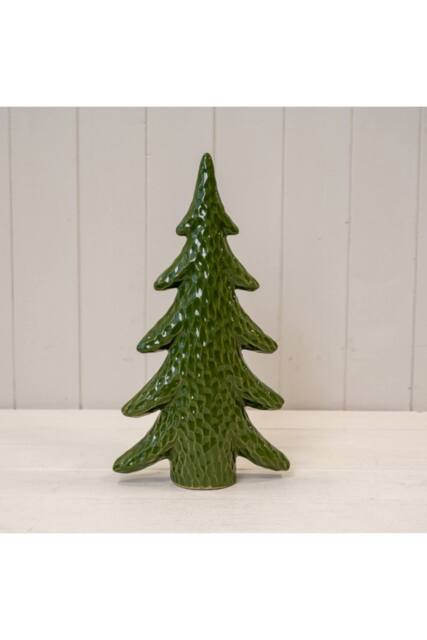 KDMD Extra Large Dimpled Green Ceramic Christmas Tree Ornament in Dark Green - image 1
