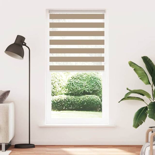 Berkfield Home Zebra Blind Sand Brown 105x230 cm Fabric Width 100.9 cm Polyester in Tan - image 1