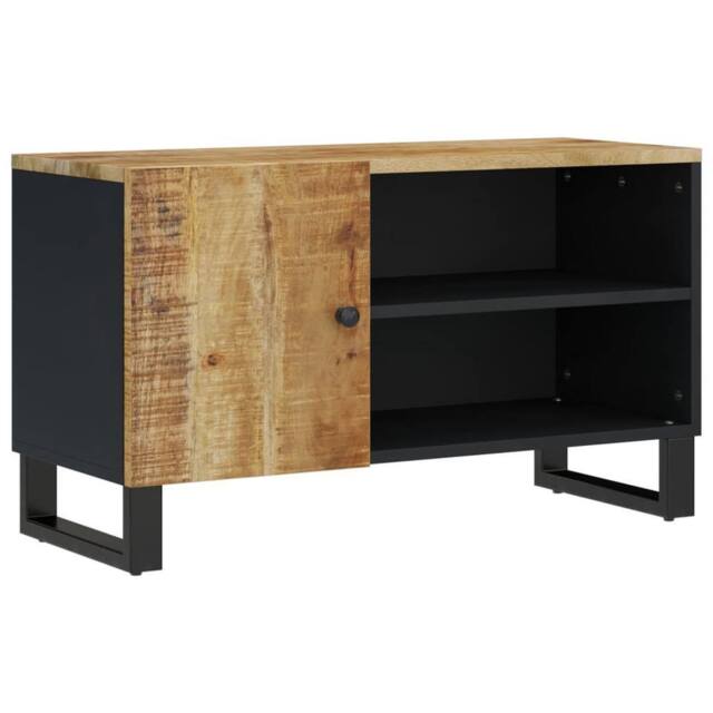 Berkfield Home TV Cabinet 80x33x46 cm Solid Wood Mango&Engineered Wood in Brown - Size: 80 x 33 x 46 cm - image 1