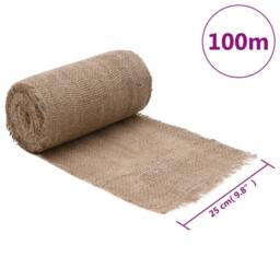Berkfield Home Jute Roll 0.25x100 m 100% Jute 200 gsm in Light Brown - thumbnail 7