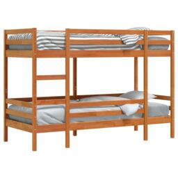 Berkfield Home Bunk Bed without Mattress Wax Brown 75x190 cm Small Single Solid Wood Pine - thumbnail 4