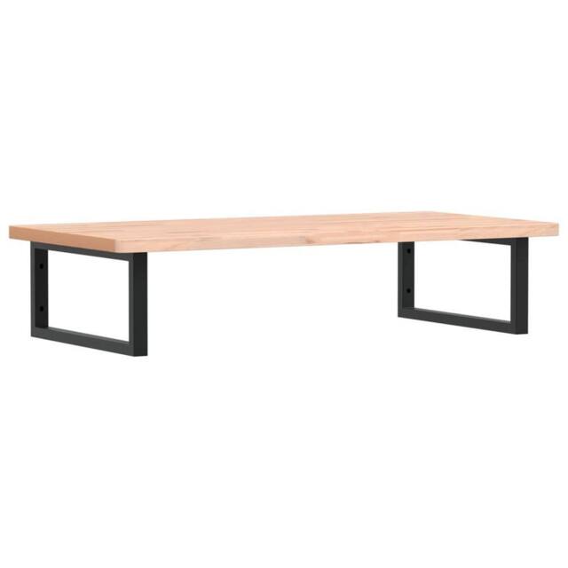 Berkfield Home Basin Shelf Wall Mounted Steel & Solid Wood Beech in Brown - image 1