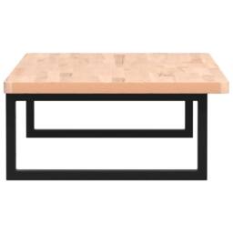 Berkfield Home Basin Shelf Wall Mounted Steel & Solid Wood Beech in Brown - thumbnail 5