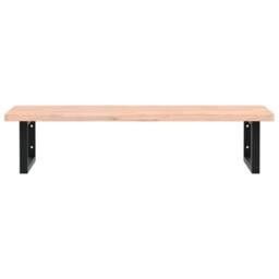 Berkfield Home Basin Shelf Wall Mounted Steel & Solid Wood Beech in Brown - thumbnail 4