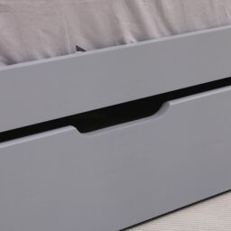 SlumberWorx Teddy Kids Childrens Wooden House Single Bed Frame w Guest Trundle Bed in Grey - thumbnail 6