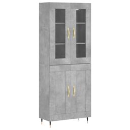 Berkfield Home Highboard Concrete Grey 69.5x34x180 cm Engineered Wood - thumbnail 2