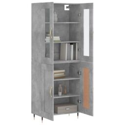 Berkfield Home Highboard Concrete Grey 69.5x34x180 cm Engineered Wood - thumbnail 3