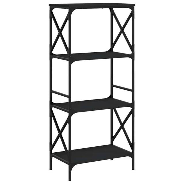 Berkfield Home Bookcase 4-Tier Black 59x35x132 cm Engineered Wood - Size: 59 x 35 x 132 cm - image 1