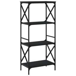 Berkfield Home Bookcase 4-Tier Black 59x35x132 cm Engineered Wood - Size: 59 x 35 x 132 cm - thumbnail 6