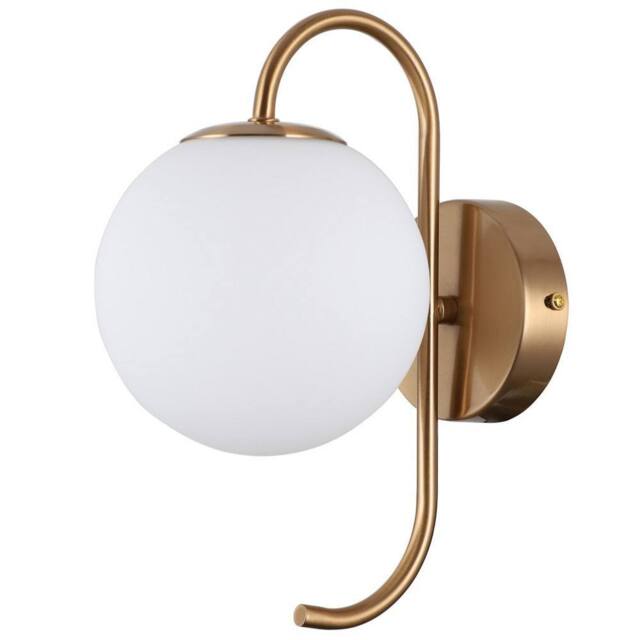 Netlighting Industrial & Retro Wall Lamp Honey Brass 1 Light with White Shade G9 in Yellow - image 1