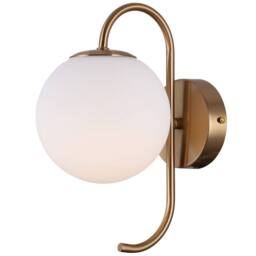 Netlighting Industrial & Retro Wall Lamp Honey Brass 1 Light with White Shade G9 in Yellow - thumbnail 2