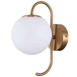 Netlighting Industrial & Retro Wall Lamp Honey Brass 1 Light with White Shade G9 in Yellow