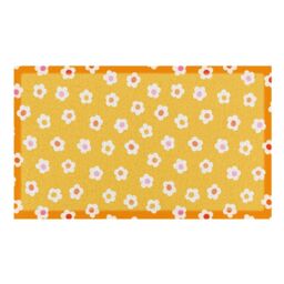 Artsy Mats Orange Daisy Pattern Indoor & Outdoor Doormat - 70x40cm - Size: 40 cm x 70 cm - thumbnail 2