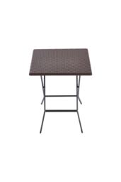 Living and Home Square Rattan Folding Outdoor Bistro Table Garden Dining Table in Brown - thumbnail 3