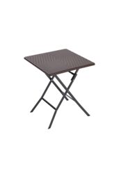 Living and Home Square Rattan Folding Outdoor Bistro Table Garden Dining Table in Brown
