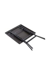 Living and Home Square Rattan Folding Outdoor Bistro Table Garden Dining Table in Brown - thumbnail 4