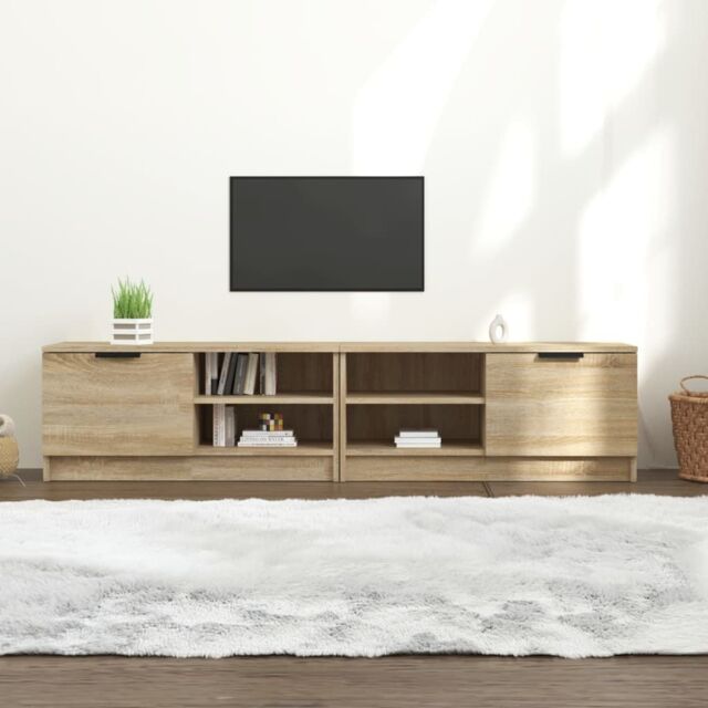 Berkfield Home TV Cabinets 2 pcs Sonoma Oak 80x35x36.5 cm Engineered Wood in Brown - image 1