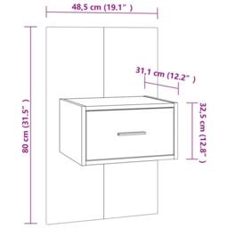 Berkfield Home Suitable Wall-mounted Bedside Cabinets 2 pcs Smoked Oak in Brown - thumbnail 9