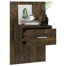 Berkfield Home Suitable Wall-mounted Bedside Cabinets 2 pcs Smoked Oak in Brown - thumbnail 4