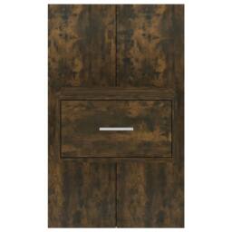 Berkfield Home Suitable Wall-mounted Bedside Cabinets 2 pcs Smoked Oak in Brown - thumbnail 6