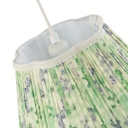 Happy Homewares Green & Blue Floral Victorian Scallop Shade with Embroidered Trims - Size: 14 inches - thumbnail 5