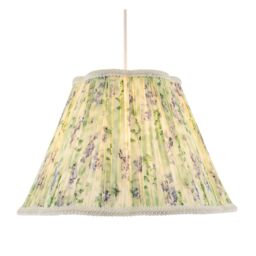 Happy Homewares Green & Blue Floral Victorian Scallop Shade with Embroidered Trims - Size: 14 inches - thumbnail 2