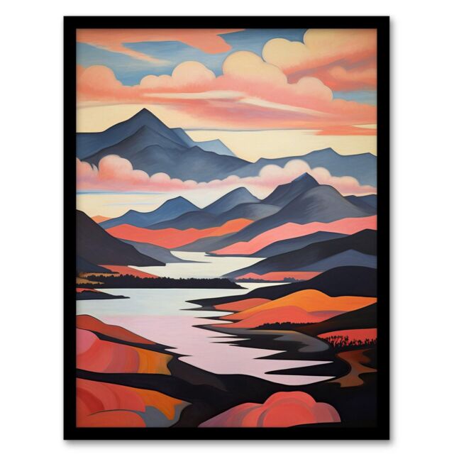 Wee Blue Coo Wall Art Print Cairngorms Loch Lee October Scotland Living Room Framed - Size: A4 - image 1