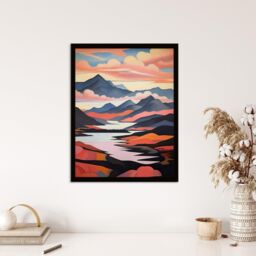 Wee Blue Coo Wall Art Print Cairngorms Loch Lee October Scotland Living Room Framed - Size: A4 - thumbnail 4