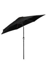 Groundlevel 2m Outdoor Crank & Tilt Garden Parasol in Black - thumbnail 1