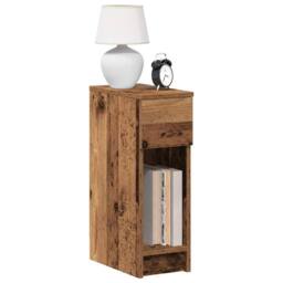 Berkfield Home Bedside Cabinet with Drawer Old Wood 20x36x60 cm in Brown - Size: 20 x 36 x 60 cm - thumbnail 2