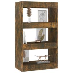 Berkfield Home Book Cabinet/Room Divider Smoked Oak 60x30x103 cm Engineered Wood in Brown - Size: 60 x 30 x 103 cm - thumbnail 4